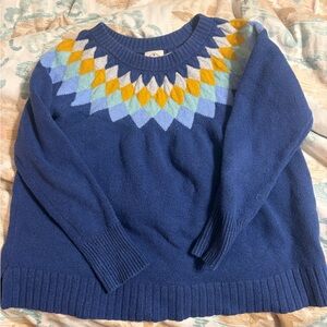 Vintage St. John's Bay Navy Sweater with Diamond Pattern